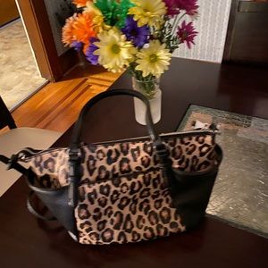 Leopard print tote hardly used